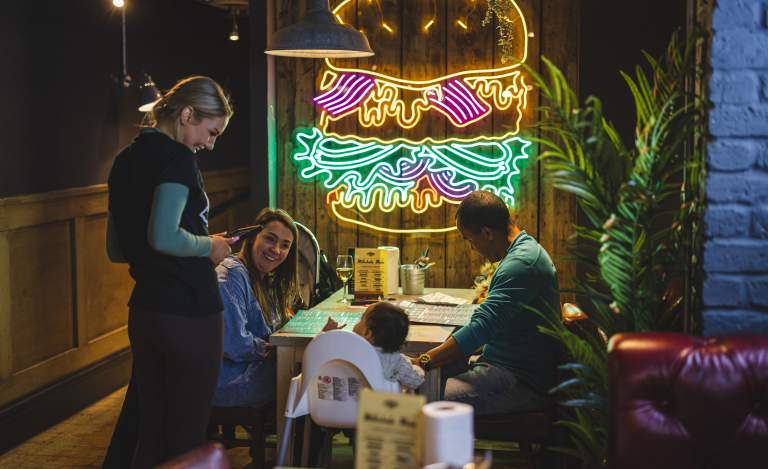 A family dining at The Beefy Boys in Cheltenham