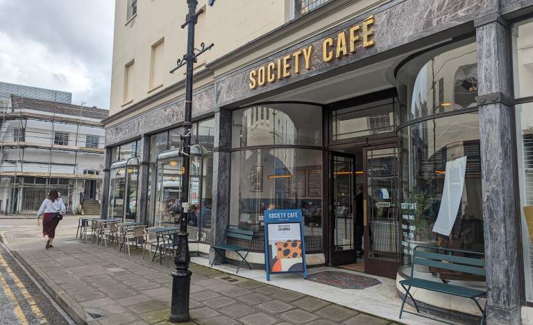 The Society Cafe exterior in Cheltenham