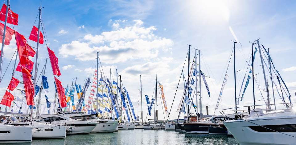 Boats docked at Southampton International Boat Show