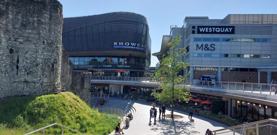 Looking down the steps at Westquay Esplanade