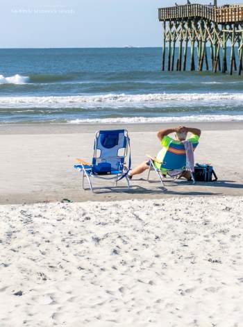 relaxing in beach chairs