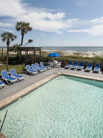 Pool at oceanfront inn on Ocean Isle Beach