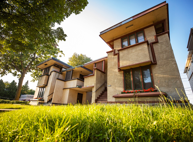 exterior of Frank Lloyd Wright architecture