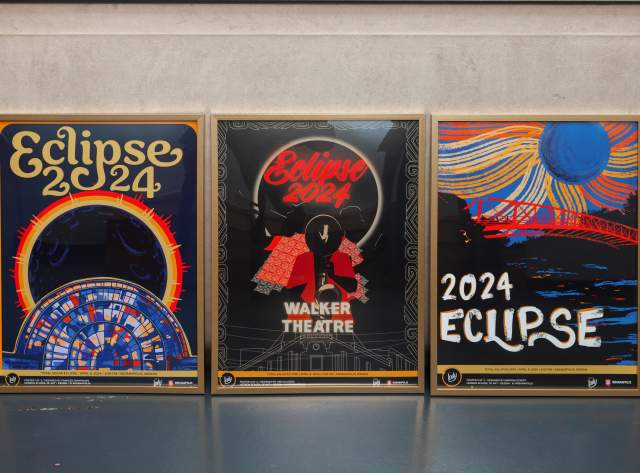 Three Commemorative Solar Eclipse Posters Inspired by Music and Indianapolis