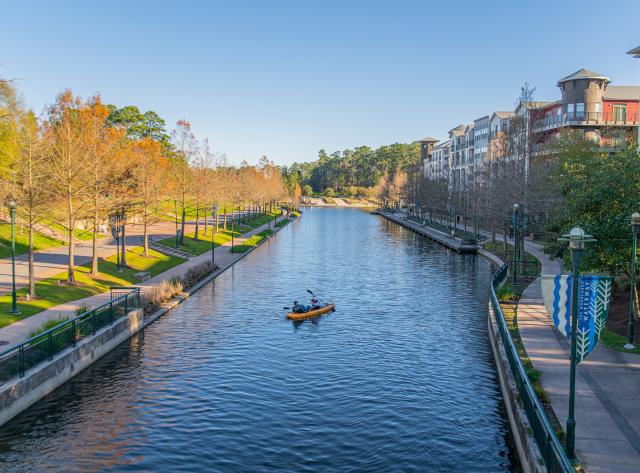 Overhead Waterway view with Kayak