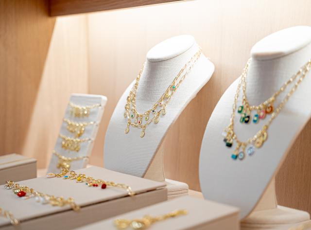 Colorful charm necklaces