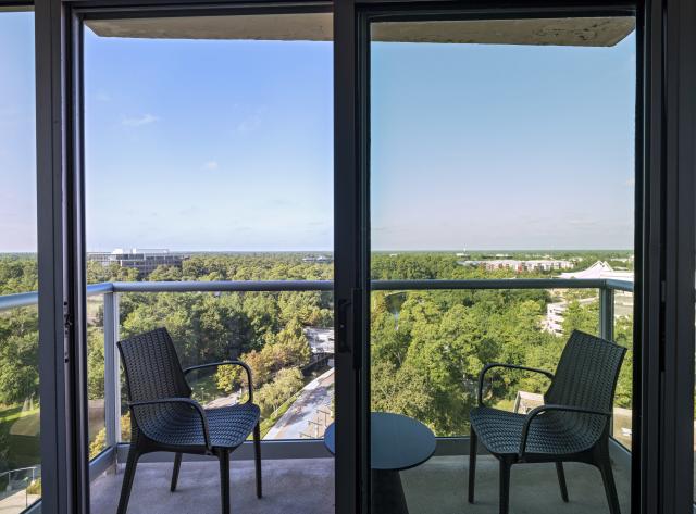 The Woodlands Waterway Marriott King Suite Balcony View