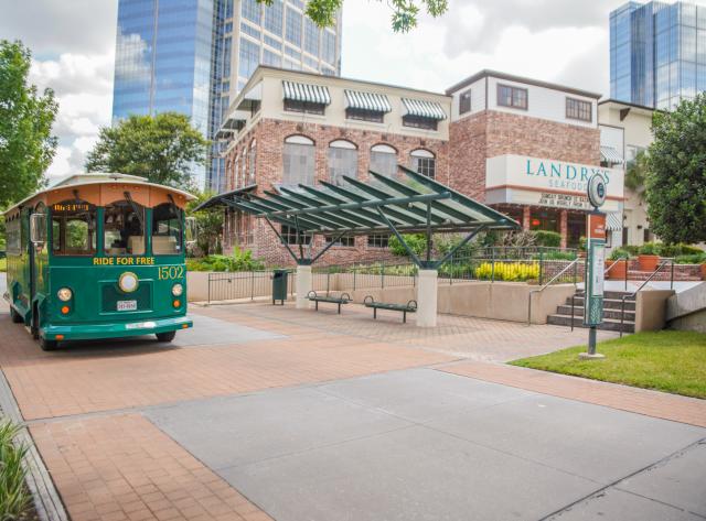 Trolley Stop at the Landry's Exterior