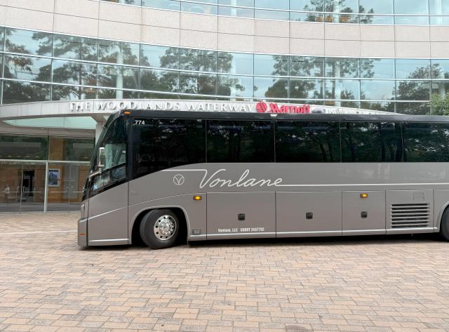 Vonlane Bus in front of the Waterway Marriott