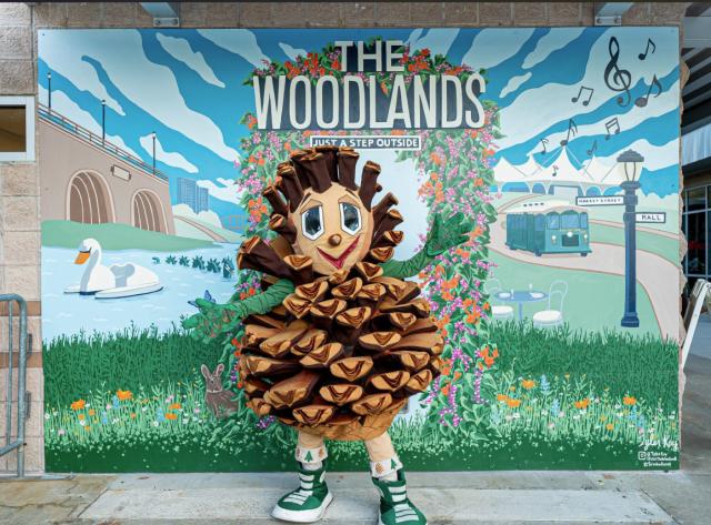 Just a Step Outside Mural with Puffy The Pinecone