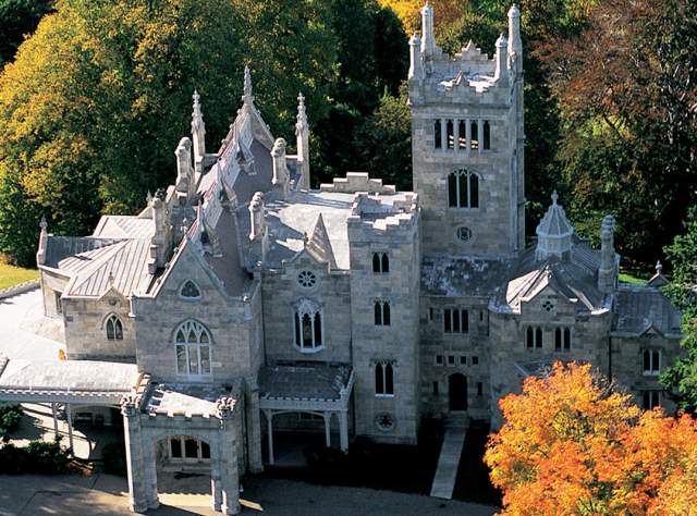 An aerial view of Lyndhurst Castle