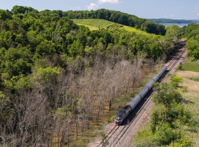 Amtrak Train in Hudson Valley