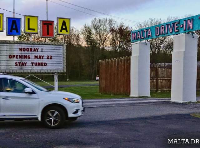 Outside the Malta Drive-in Movie Theater