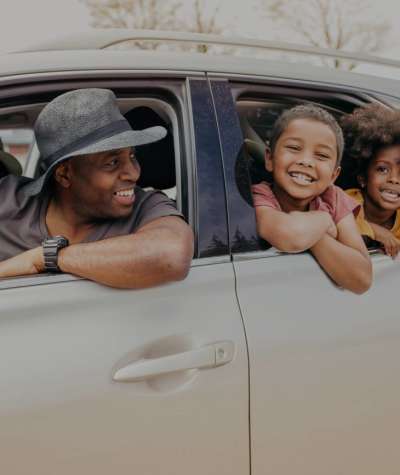 a family in a car