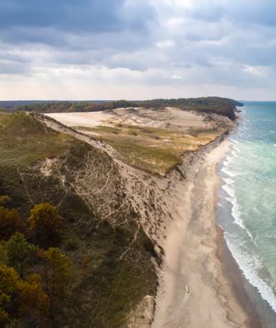 Indiana Dunes Beach from Above