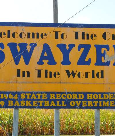 Town of Swayzee (9 overtime) Sign