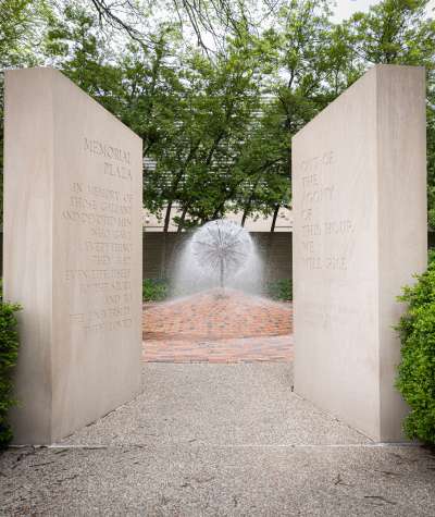 University of Evansville - Weeping Basketball Memorial Fountain