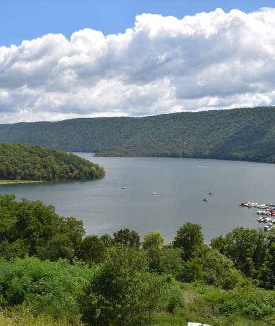 The Raystown Lake Visitors Center deck view