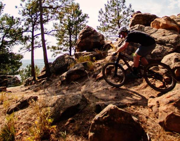 Mountain Biker at Hanson-Larsen Trails in Rapid City