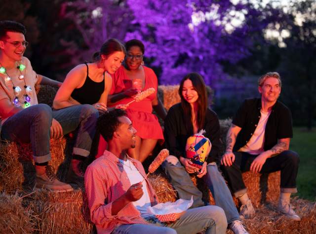 Friends laughing at San Antonio Botanical Garden
