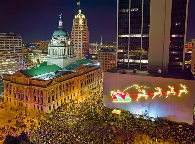 Images in promotion for the 2026 HolidayFest, featuring the Night of Lights.