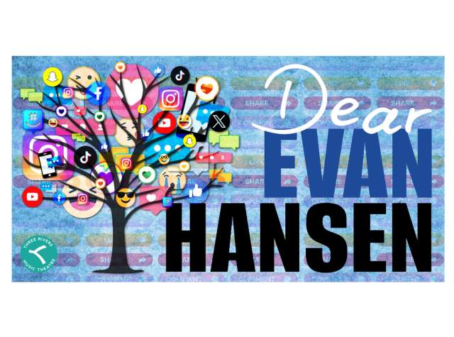 Promotional image for Dear Evan Hansen performances at Three Rivers Musical Theatre from July 17 - August 2.