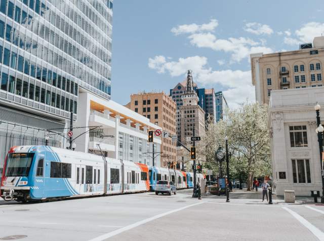 Downtown Salt Lake with TRAX