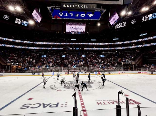 Utah Hockey Club on the Ice at the Delta Center