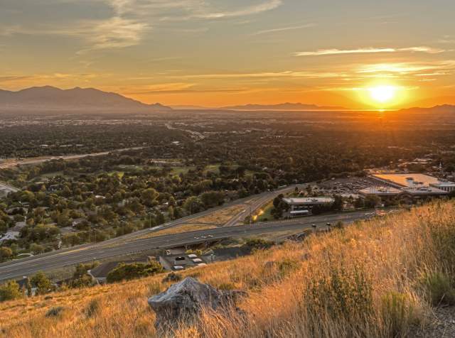 Sunset on Salt Lake Valley