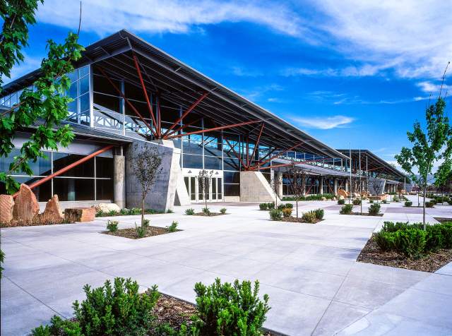 Exterior view of the Mountain America Expo Center