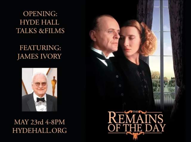 Master Filmmaker, James Ivory of Ivory Merchant Fame, to Speak at Hyde Hall