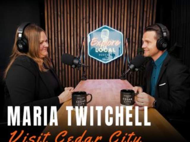 Podcast interview with Maria Twitchell from Visit Cedar City Brian Head, recorded in the Explore Local studio in Cedar City
