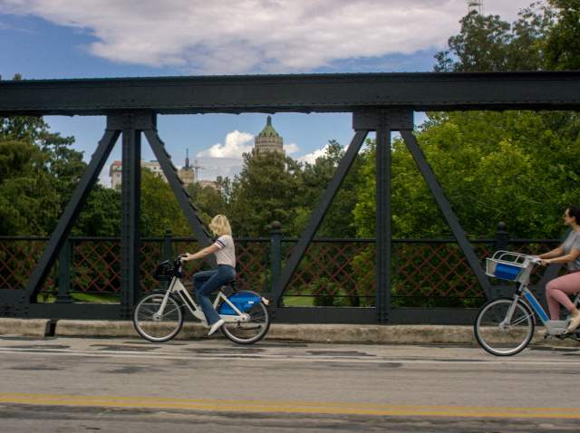 People on bikes