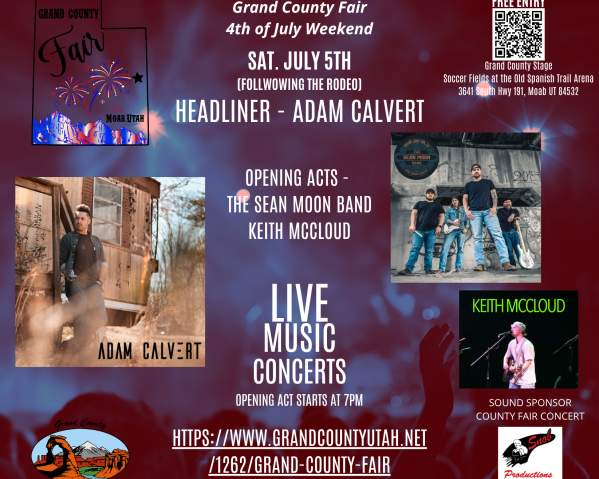 Adam Calvert with The Sean Moon Band and Keith McCloud at the Grand County Fair