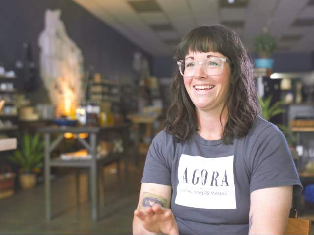 Owner of Agora, Cara, explains the idea behind her business and the connection to community that Agora strives itself upon.