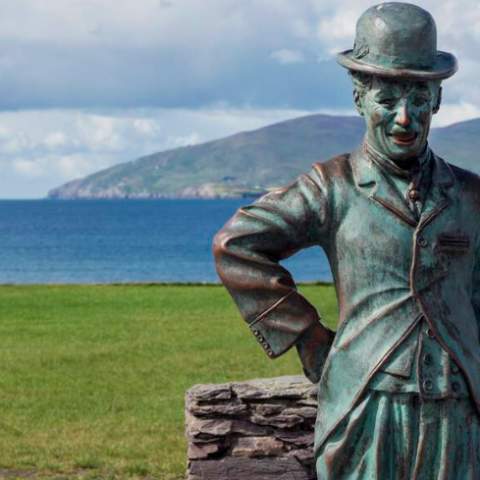 Visit waterville ring of kerry charlie chaplin famous statue failte irealnd content pool