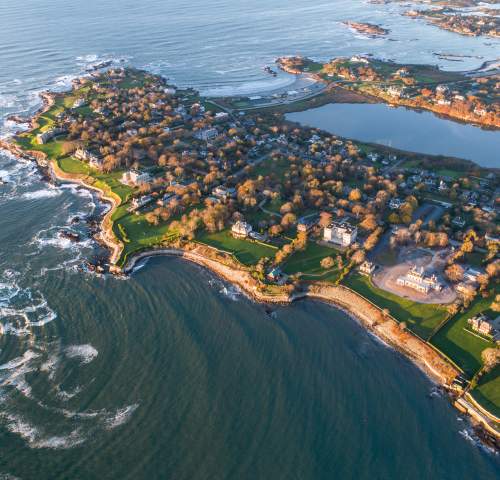 Aerial View of Cliff Walk