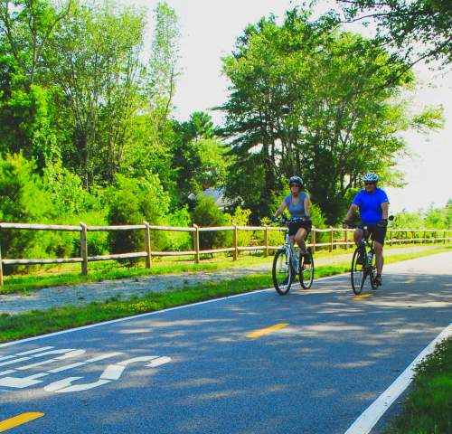 Biking on the Trestle Trail-Washington Secondary Bike Path