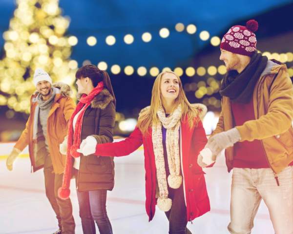 People skating on an ice rink