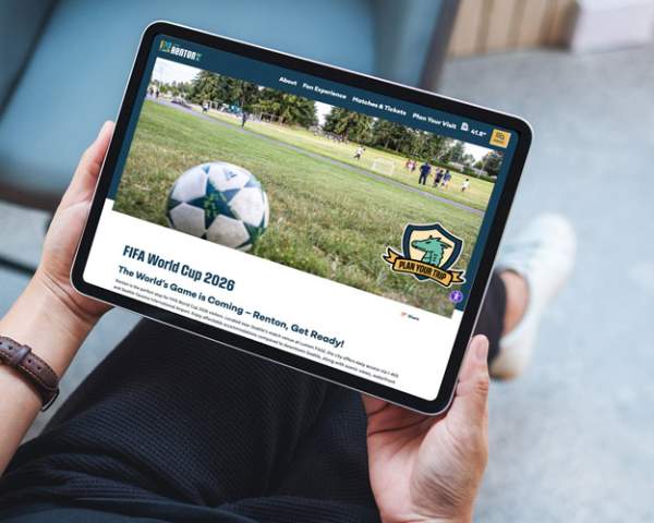 World Cup branding, site visits, & partner engagement: City of Renton’s redesign scored a hat-trick