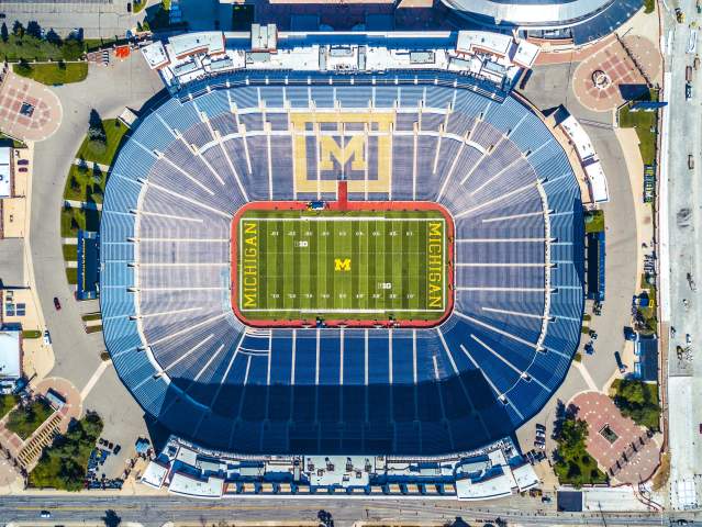 Aerial view of Michigan Stadium