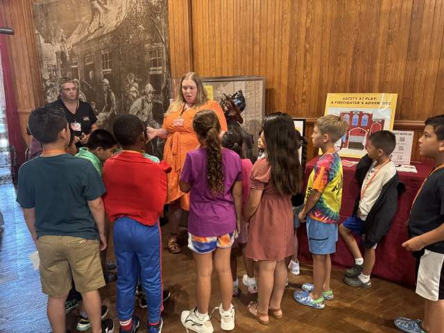 Students at Aurora Regional Fire Museum Exhibit