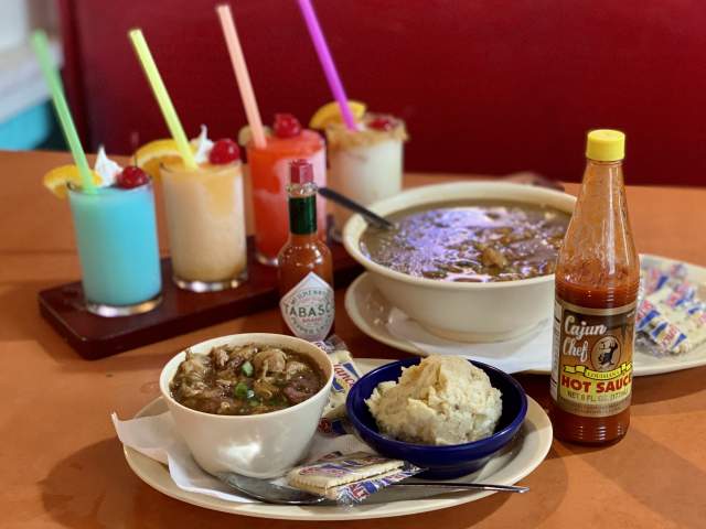 Frozen cocktails and gumbo at Tia Juanita's in Beaumont, TX