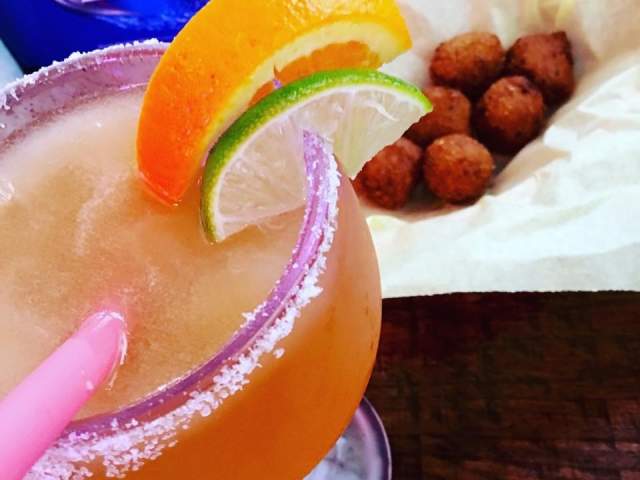 Tia Juanita's margarita and boudin balls