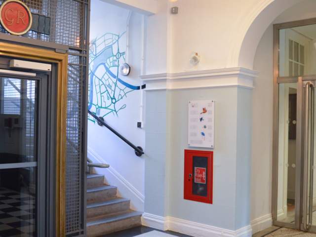 The Bristol Wing corridor lift and door to The Snug