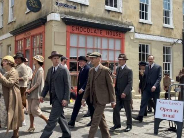 Agatha Christie’s Seven Dials filming in Bath - credit B&NES Film Office