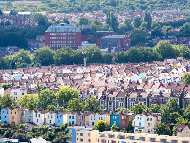 An aerial view of Bedminster in South Bristol in summer - credit Paul Box