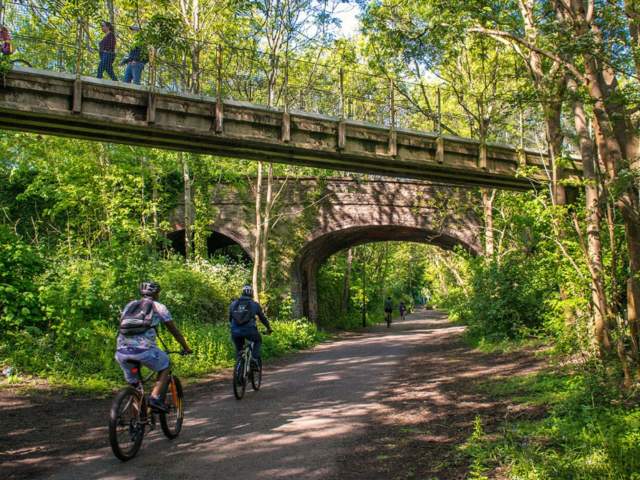 Cyclists on the Bristol & Bath Railway Path - credit Sustrans