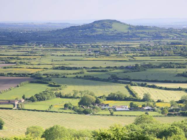 Views across Mendills Hills and Brent Knoll - credit Visit West