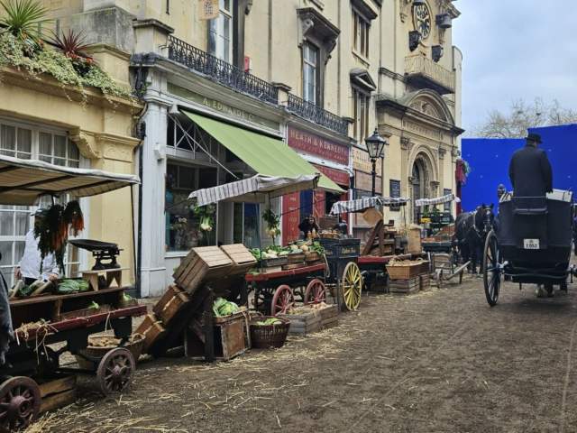 Young Sherlock filming on Broad Street in Bristol - credit Dominic Parker